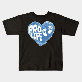 Pro Life - Blue Heart Kids T-Shirt